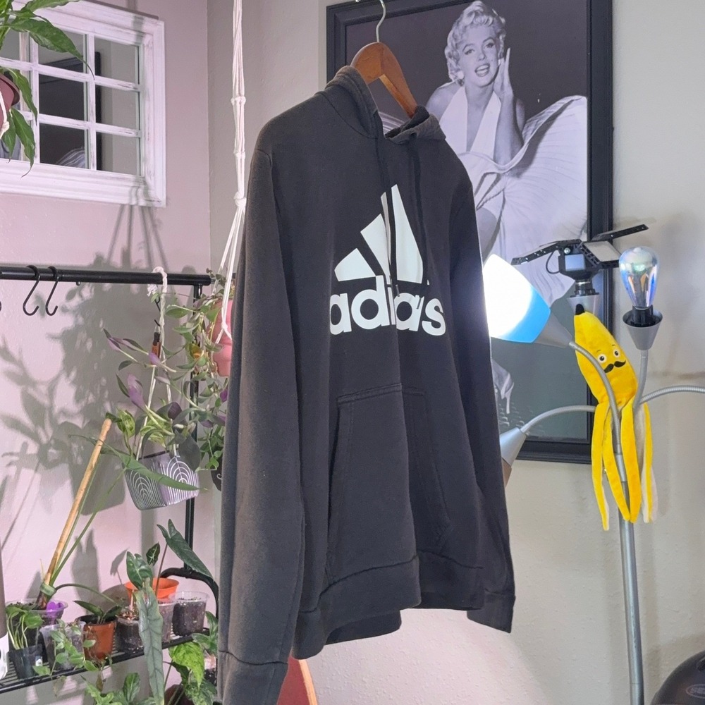 Adidas Golf Hoodie Sweatshirt Medium M Black Pullover Big Logo Activewear